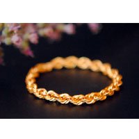 Gold Thick Twisted Rope Chain Ring : Abhikajewels