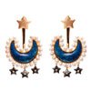 Lapis Lazuli Moon Jacket Earrings : Ammanii