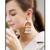 Rainbow Tassel Hook Earrings - Zaful