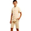 Solid Shirt And Shorts Set : Randbfashion