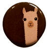 Alpaca Watching Button Pin - Purelyalpaca