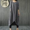 Crew Neck Asymmetric Split Tunic - Buddhatrends