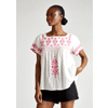 Flora Short Sleeve Embroidered Blouse - Raffya.com