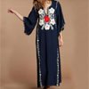 Floral Embroidered Kaftan Dress | Buddhatrends.com