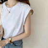 Sleeveless Round Neck Plain T-Shirt | Yesstyle.com