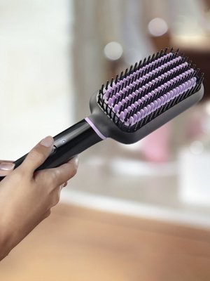 PHILIPS BHH880 Auto Curler & Heated Straightening Brush (Black)